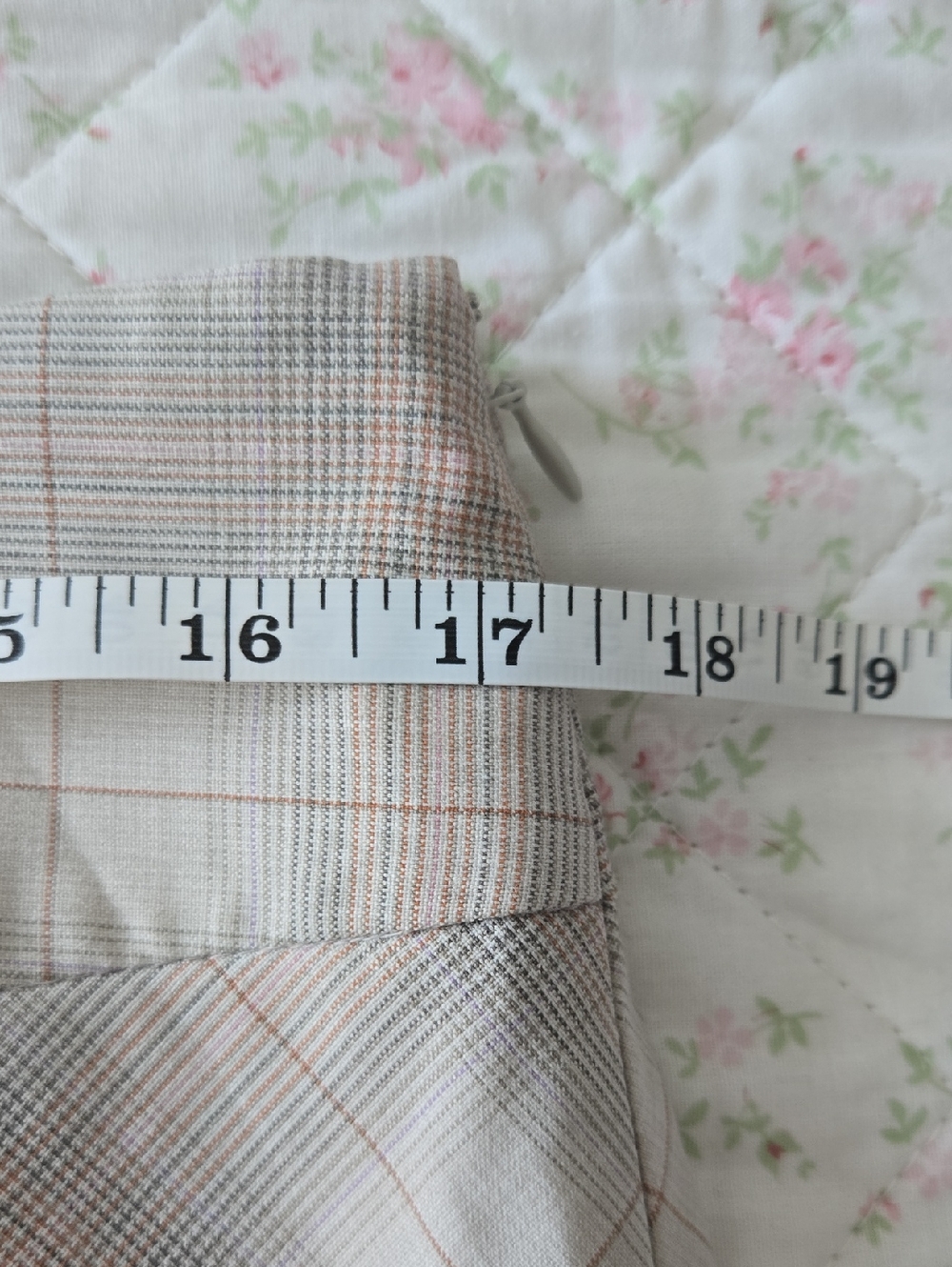 The Limited Plaid Mini Skirt in Light Gray and Blush - Picture 6 of 7